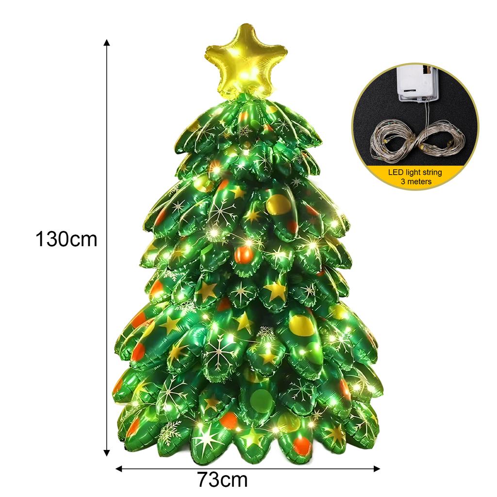 Large 3D Standing Christmas Tree Foil Balloon with LED Lights New Year Party Decoration Supplies Home Xmas Decor Photo Props