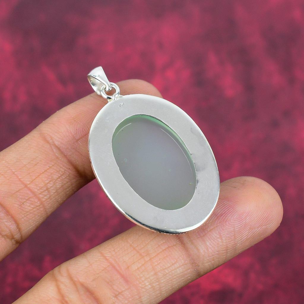 Украшения ручной работы из драгоценных камней Aqua Chalcedony, кулон из стерлингового серебра 925 пробы, уникальный дизайн, для женщин