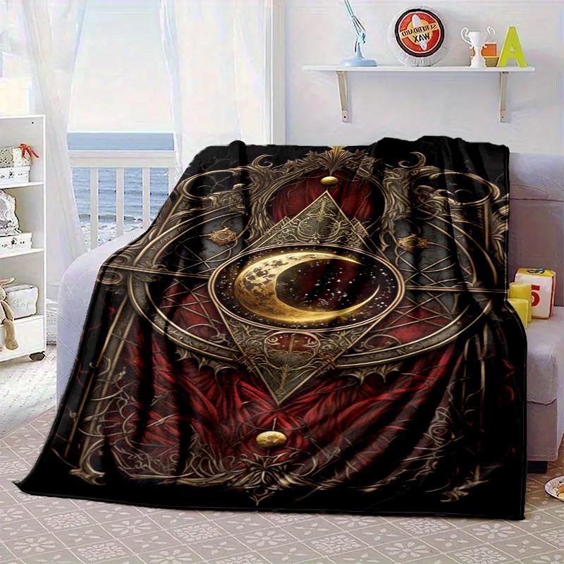 Pentagram And Moon Artwork Blanket Flannel Blanket Throw Blanket Sofa Cover Blanket Soft Premium Blanket Picnic Blanket Tv Blanket Gifts