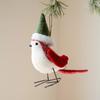 Soft Plush Christmas Hanging Pendant Creative Wreath Bird Ornaments Xmas Tree Cute Birds  Fireplace