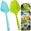 Large Strainer Spoon Long Handle Tool Colander Draining Scoop Pasta Strainer Cooking Kitchen for Spaghetti, Noodles, Veggies 13.5'' Utensils, Green