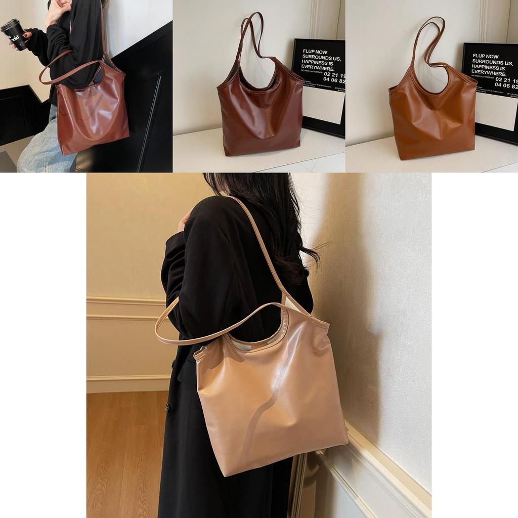 Fashionable Large Capacity Women's Tote Bag Chic Solid Color Pu Design For Everyday