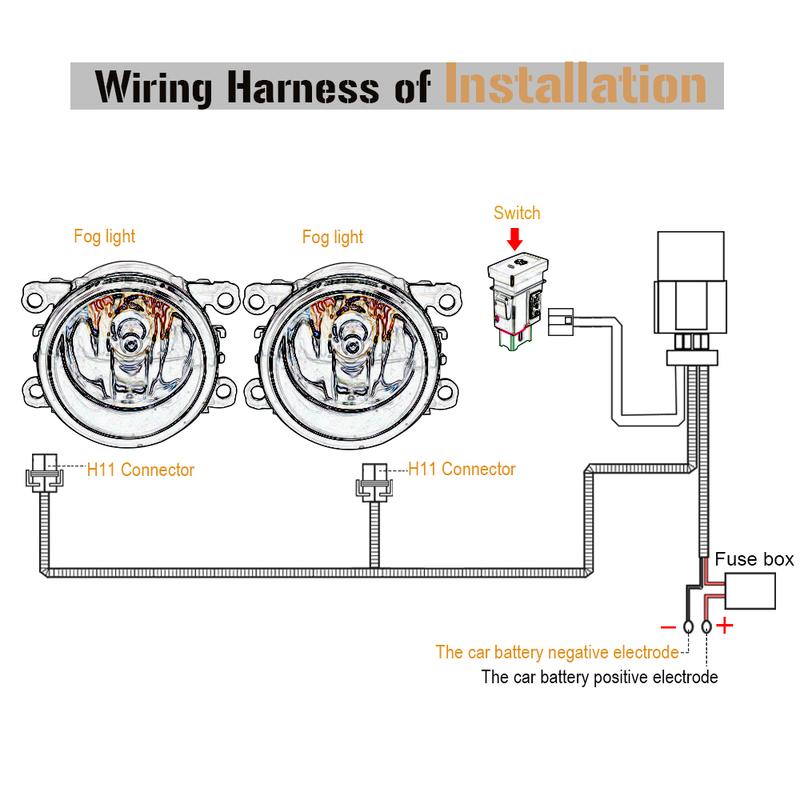 Buildreamen2 H11 Car Fog Light Harness Wiring Kit Cable Switch Relay Fuse For Suzuki Grand Vitara Jimny Ignis Swift Alto Splash