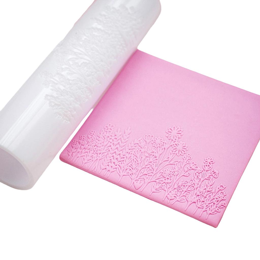 Акриловый ролик для полимерной глины для изготовления серег с цветочными узорами и ручкой с удобным захватом, текстурная форма под коровью шкуру, гончарный инструмент