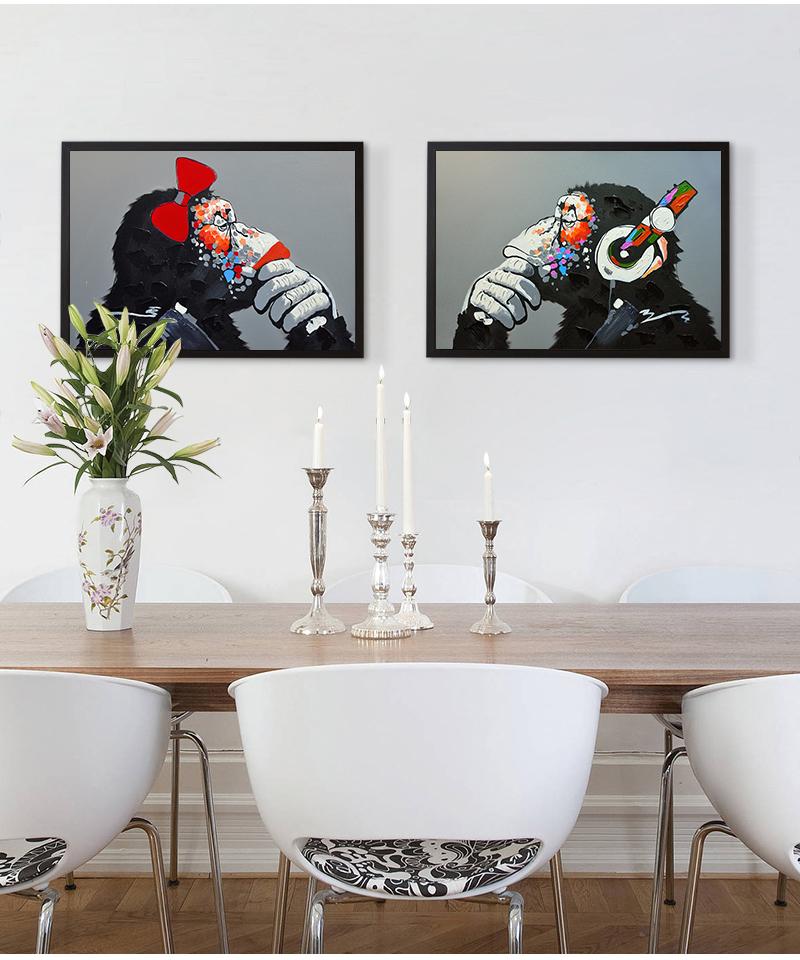 Обезьяна Наушники Музыка Мода Животное Весело Плакат Абстрактное Искусство