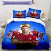3pcs Soccer 7 (4) Design Cover Set - HD Printed Bedding with 1 Cover and 2 Pillowcases - Perfect for Home and Dorm Decor
