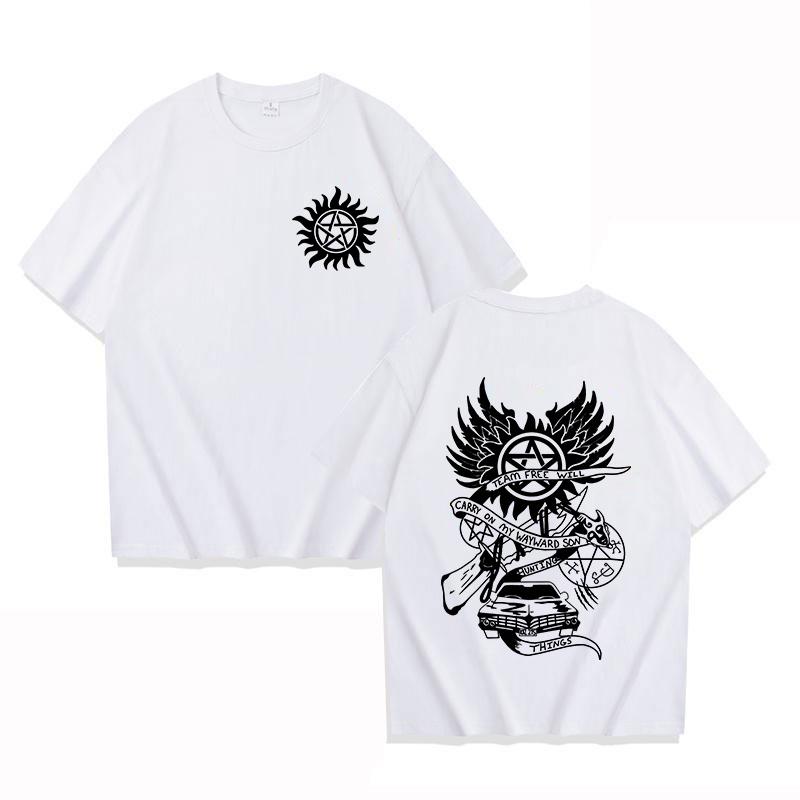 New Fuuny Supernatural Printed Unisex Men's and Women's Fashion Short Sleeve Personality Casual Summer Tops Tees