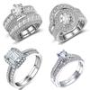 2023 Новый Роскошный Стерлингового Серебра 925 Роскошные Большие Обручальные Кольца Набор для Свадебных Женщин Помолвка Палец Партии Подарок Дизайнерские Ювелирные Изделия