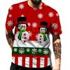 Christmas Snowman 3 D Printed Snowflake Pattern European and American Street Style Casual Loose T-shirt
