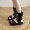 Fashion Peep Toe Sandals Women 2025 Summer New Long Thick Sole Breathable Fashion Cool Boots Female Shoes for Women Botas Mujer