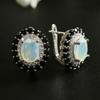 Bolai Light Luxury Multi-color Natural Opal Gem Earrings  Gorgeous Ladies Fine Jewelry Anniversary Wear Gift