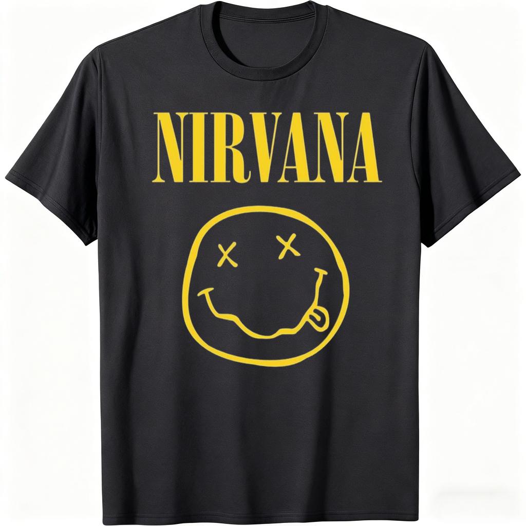 Унисекс футболка Nirvana с графикой улыбающегося лица, 100% хлопок, модная, ретро, Y2k, рок-стиль, унисекс, женская, дышащая, новая, с коротким рукавом