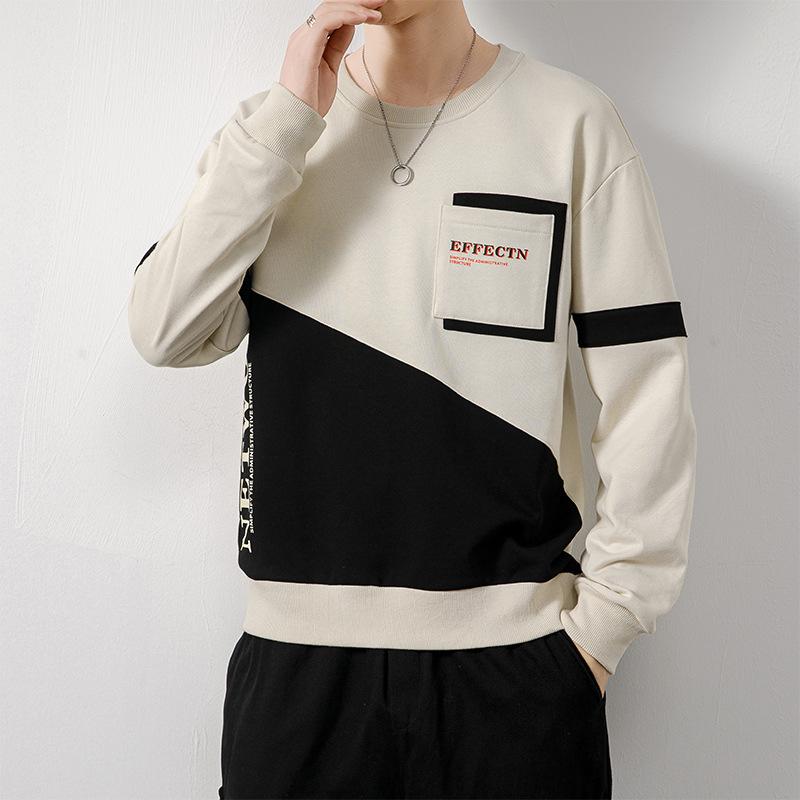 Весна и осень. Новые модные и красивые толстовки для мужчин, свободные и универсальные, повседневные спортивные свитера, топы с длинными рукавами, футболки для мужчин.