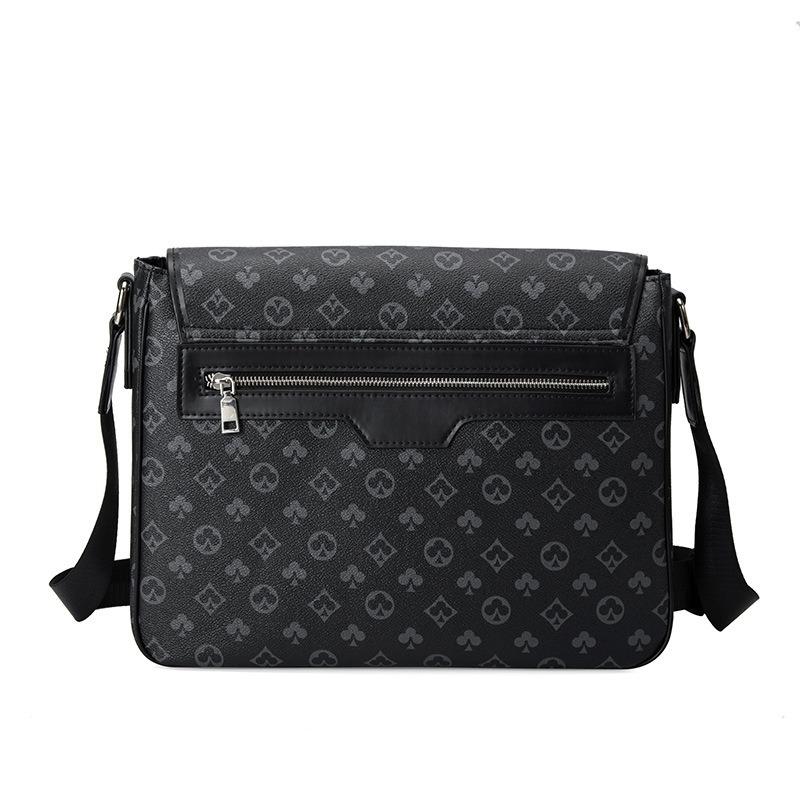 New Men's Bag Playing Card Printing Small Square Bag Men's Commuting Flip Briefcase Single Shoulder Messenger Bag Tide