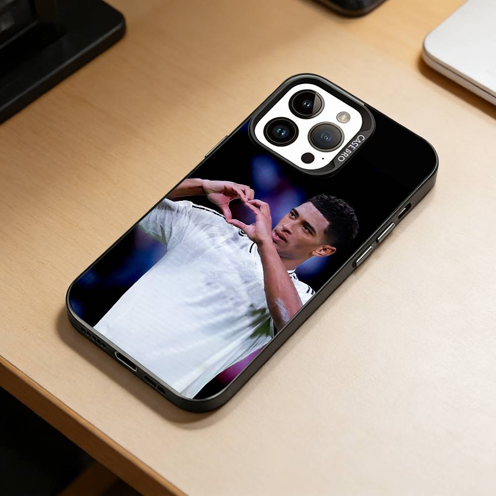 Чехол для телефона J-Jude J-Bellingham для iPhone 17,16,15,14,13,12,11 Plus,Pro Max,XS,Цветной Серебряный Покрытие Внутренняя Крышка