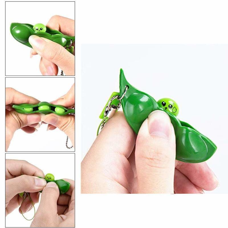 1PC Infinite Squeeze Edamame Toys Peas Keychain Pop It Fidget Squishy Arrow Adult Stress Toy KTY