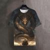 Men's T-Shirts Summer Cool Animal Dragon Pattern 3D Print Tops Tees Women Streetwear Fashion Oversized T Shirt Men Clothing