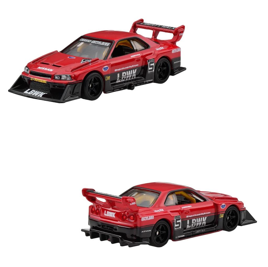 Hot Wheels Premium 2 Pack Nissan Skyline Super Silhouette Nissan Skyline 2000-х годов и HKF49 Silhouette/LB-ER34 [3 шт.]