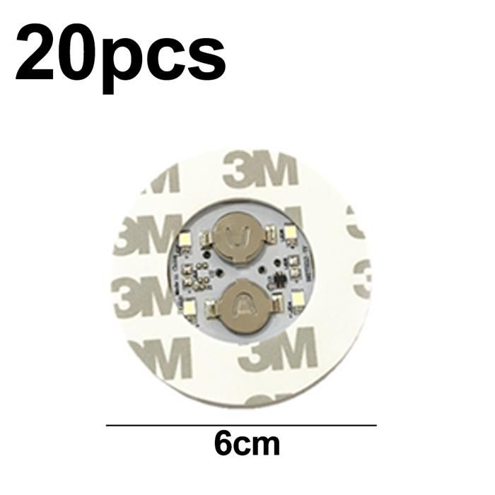 Dessous de verre LED - YNKKVRE - Autocollants éclairants - 20 pièces - Haute luminosité - Utilisation facile