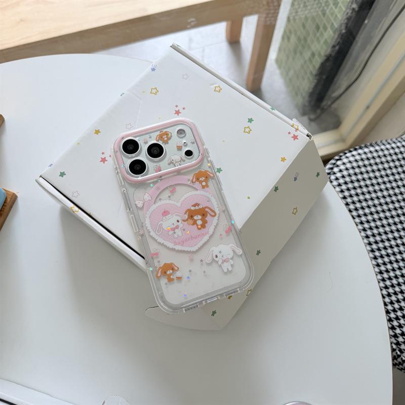 Блестящий кролик Десерт Магнитный чехол для телефона для iPhone 17/16 Pro Max/15 Pro