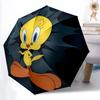 1 шт. Автоматический зонт Looney Tunes Птичка Твити, 8 спиц, портативный, складной, черная железная рама, для улицы, пляжа, путешествий, пляжный зонт 152