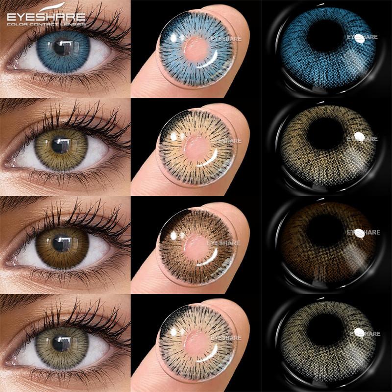 Eyeshare Fashion Colored Contact Lenses for Eyes 1pair Blue Eye Lenses Gray Contacts Cosmetic Contact Lenses Yearly