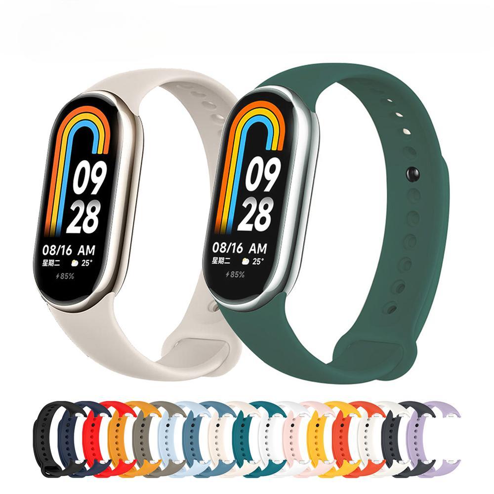 Силиконовый ремешок для Xiaomi Mi Band 8 Correa, спортивный браслет Miband8 NFC, умный браслет Pulseira, замена MiBand 8, аксессуары