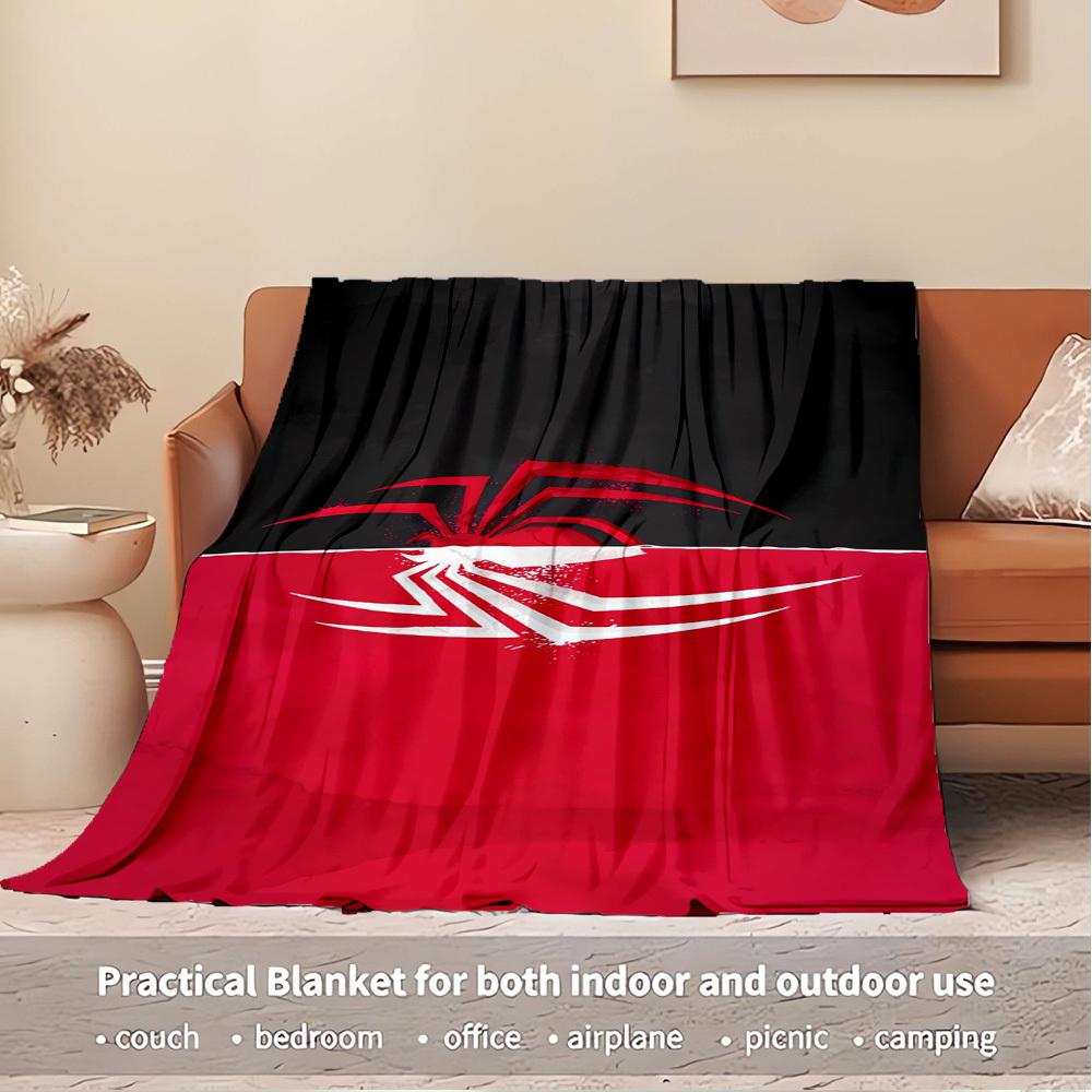1pc flannel spiderman pattern small bed blanket, suitable for sofa blanket, unique design gift, home decoration essential,