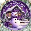 Двумерное Плоское Украшение Рождественская Деревня Снеговик Текст 'Merry Christmas' Подвесное Украшение для Дома Кухни Кафе