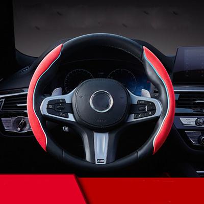 3 шт., замшевый универсальный автомобильный чехол на руль, усилитель, нескользящий, украшение для интерьера, чехол на руль, красный