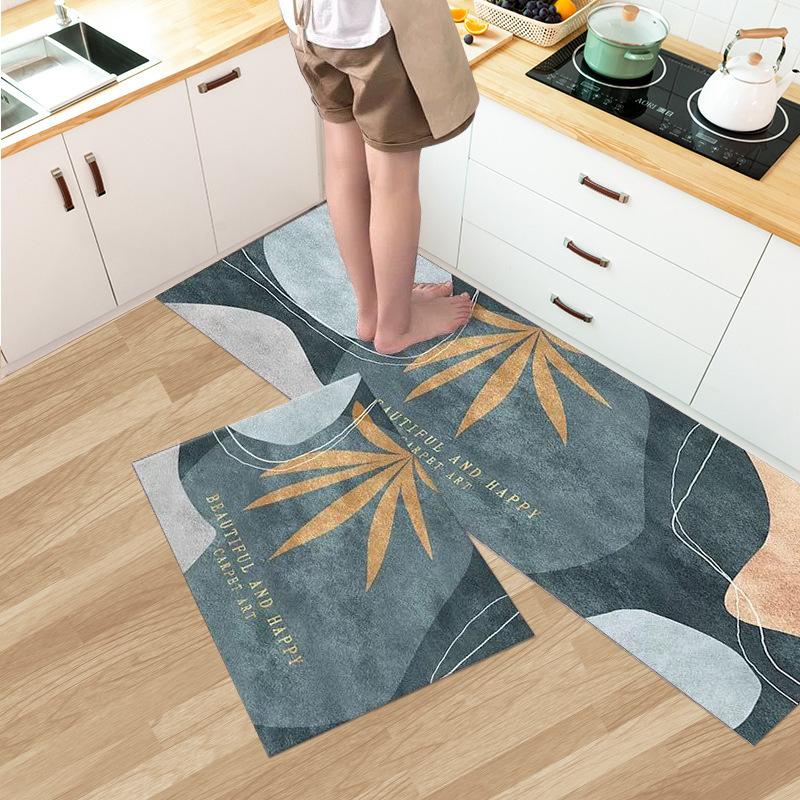 Fashion Simple Nordic Soft Kitchen Rug Anti-Fatigue Kitchen Rug Waterproof Non-Slip Rugs Set Runner Rug Bedside Rug Absorbent Carpet For Kitchen