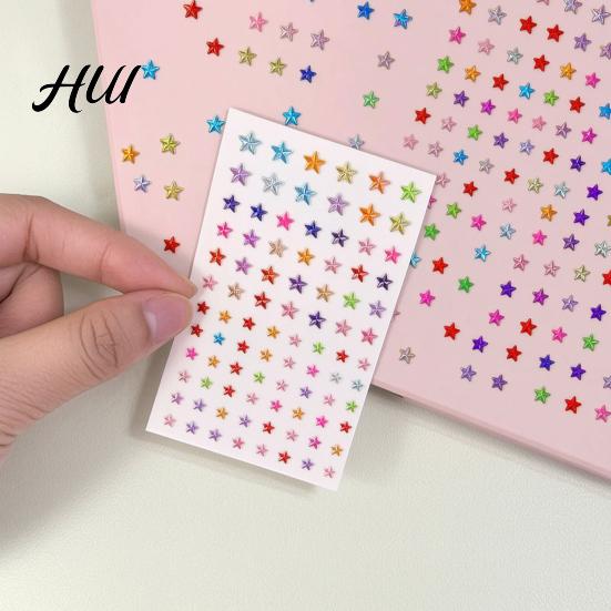 Self-Adhesive Body Jewels Colorful Star Rhinestone Face Stickers Dopamine Makeup Gems for Brightly Colored Music Festival Cheek Decoration Vibrant