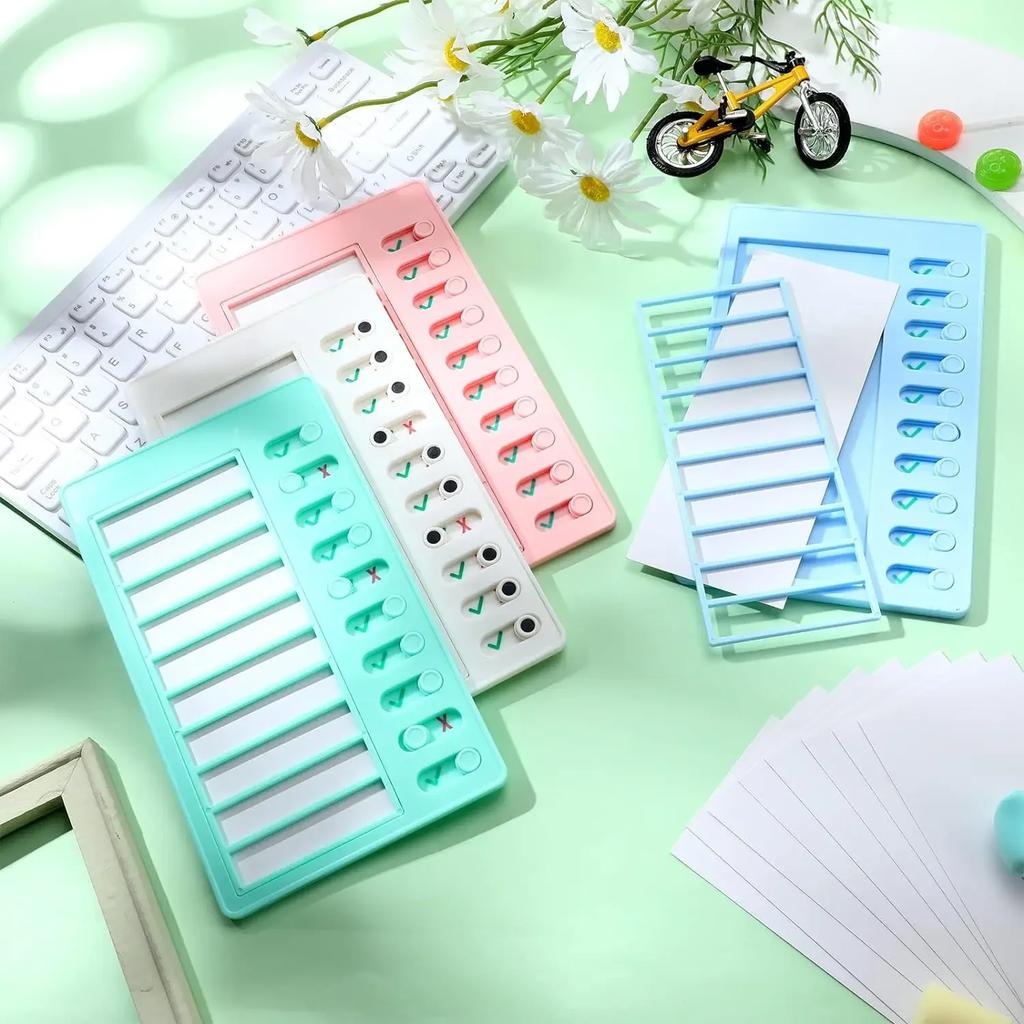 2 Pack Kids Chore Chart with 10 Papers Chore Chart Plastic Checklist Board To Do List for Home Routine Planning Blank Paper