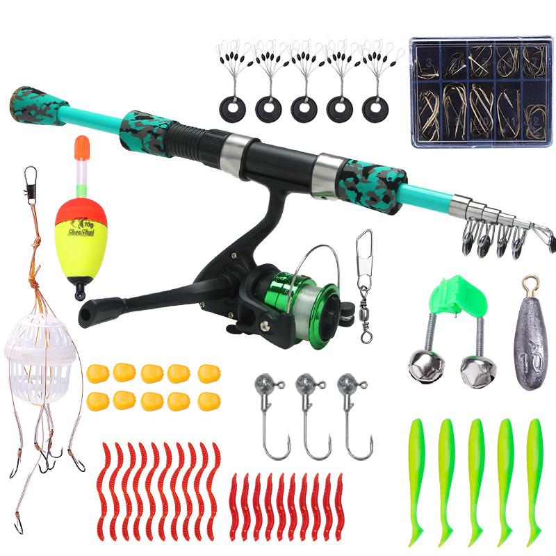 FTK Набор удочек и катушек, набор мужских телескопических удочек, складной портативный стартер для рыболовных снастей, компактные дорожные удочки