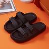 Fashion Thick Platform Cloud Slippers Women Fashion Buckle Soft Sole Pillow Slides Sandals Woman 2025 Summer Beach Non-Slip Flip Flops
