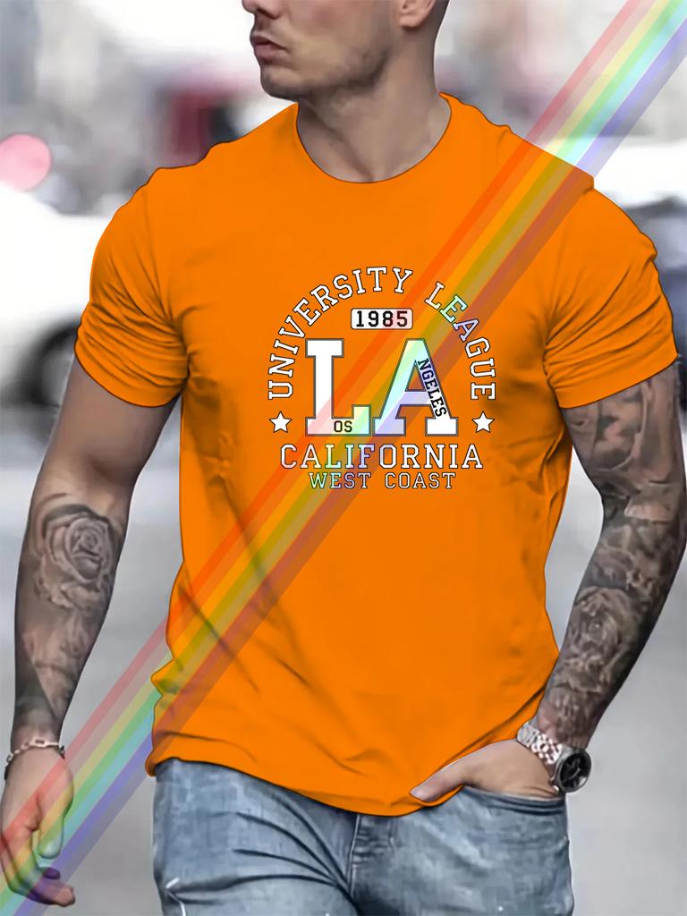 Luxury Brand LOS ANGELES Print T Shirt For Man Summer Vintage Unisex Oversized T-shirt Y2k Tops Short Sleeve Men's