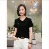 High-End Women's Summer Peter Pan Collar Cotton T-Shirt - Stylish, Casual, Slimming, Age-Reducing Blouse