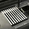 Tri-Fold 304 Stainless Steel Kitchen Sink Rack-Rustproof, Rolling Curtain For Drying Dishes Sner Kitchen Dish Rack Drainage Rack