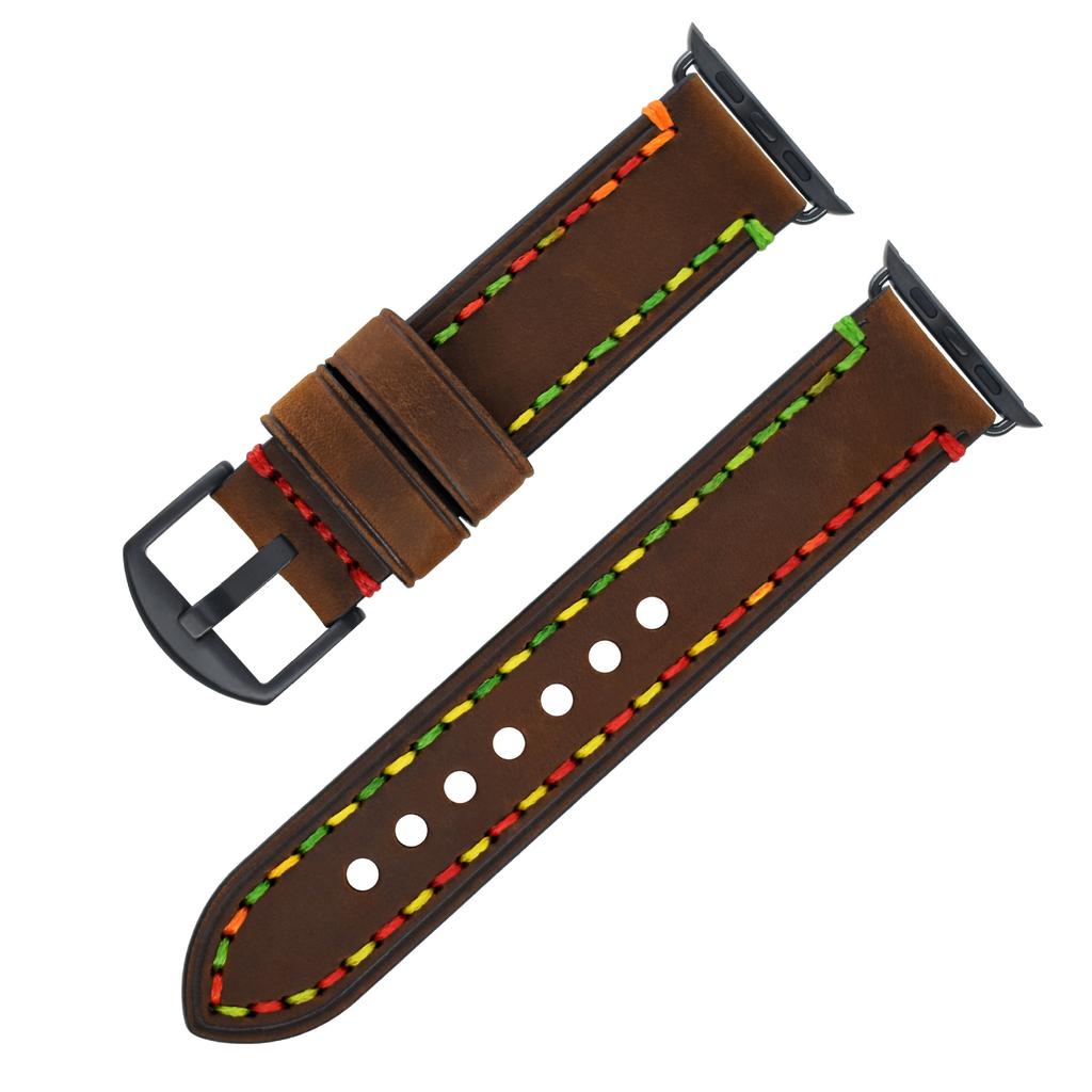 Применимо к Apple Iwatchse/6/5/4/3/2 Часам Спортивный Первый Слой Коровья Кожа Crazy Horse Ремешок Аксессуары