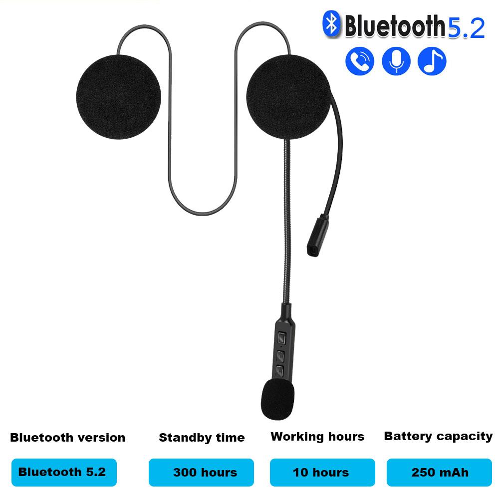 Мотоциклетная универсальная гарнитура для шлема Bluetooth 5.2 беспроводные наушники гарнитура для звонков стерео для мотоциклиста MP3-плеер