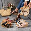 Ladies' Fashion Slope Heel Sandals - Casual Open Toed, Thick Bottom, Breathable PU Coverage, Suitable for All Seasons, Ladies' Sandals