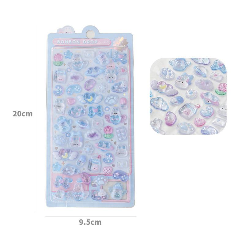 Kawaii Cartoon Stereo Sticker for Journal Scrapbook Lovely Animal Phone Guitar Sticker DIY Decor Nail Stickers Student Supplies