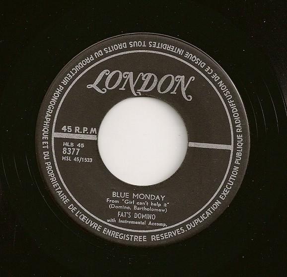 7-дюймовая пластинка FATS DOMINO - Blue Monday / What's The Reason I'm HLB458377 London Records 1956 Франция Рок Б/У