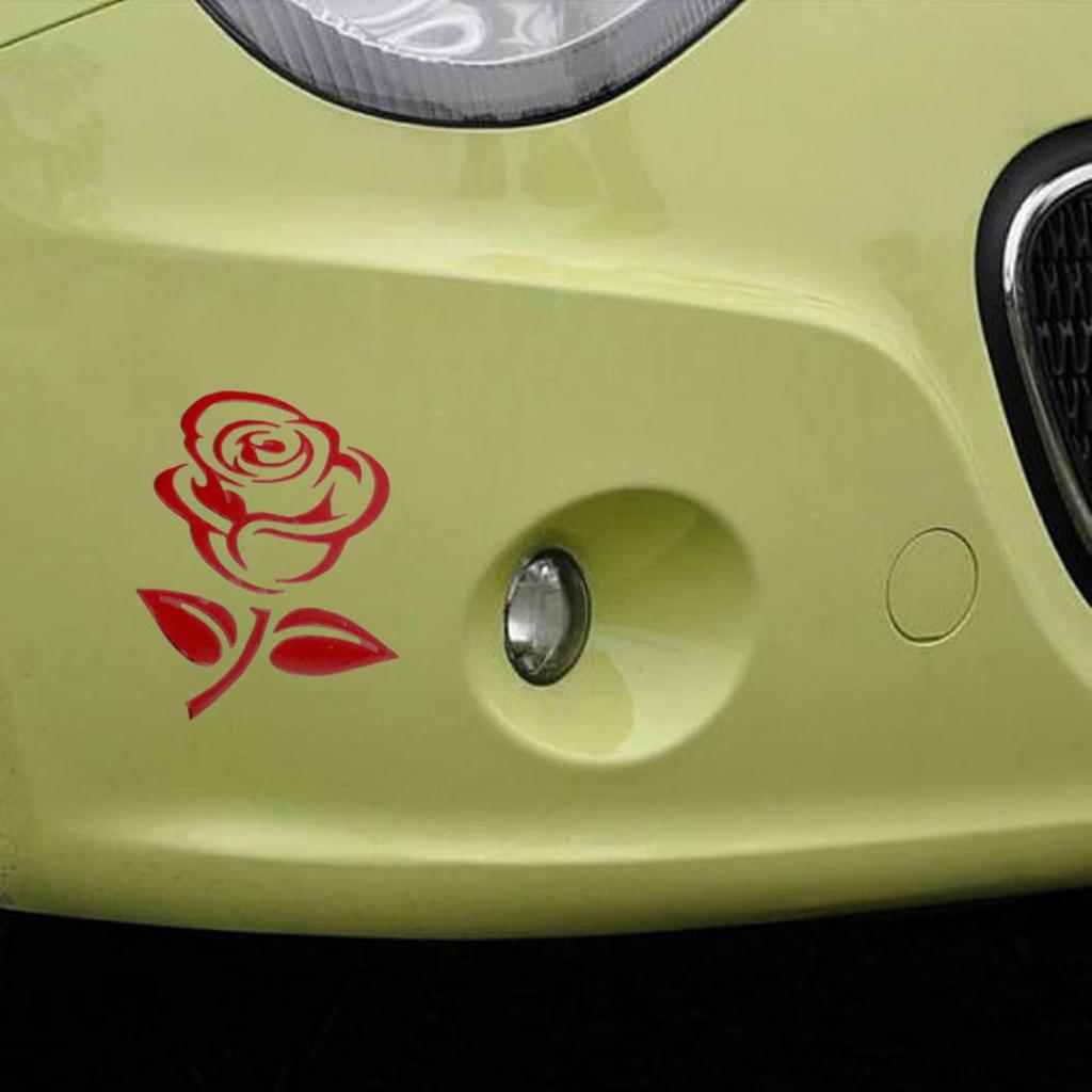 Fashion Rose Flower Car Vehicle Light Lamp Brow Decor Rearview Mirror Sticker
