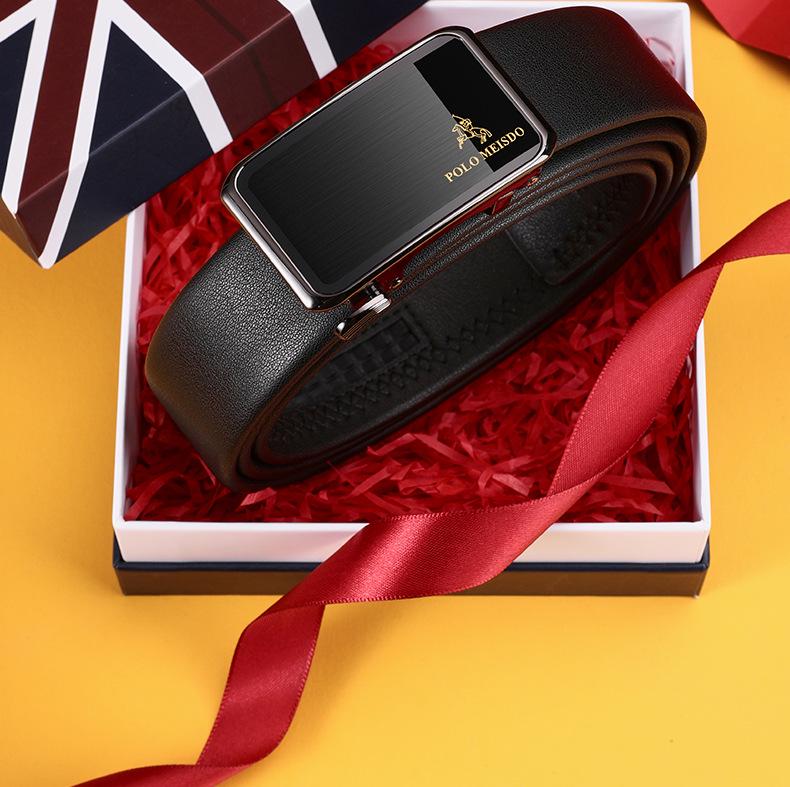 Paul Messider Мужской Кожаный Ремень с Роскошной Автоматической Пряжкой