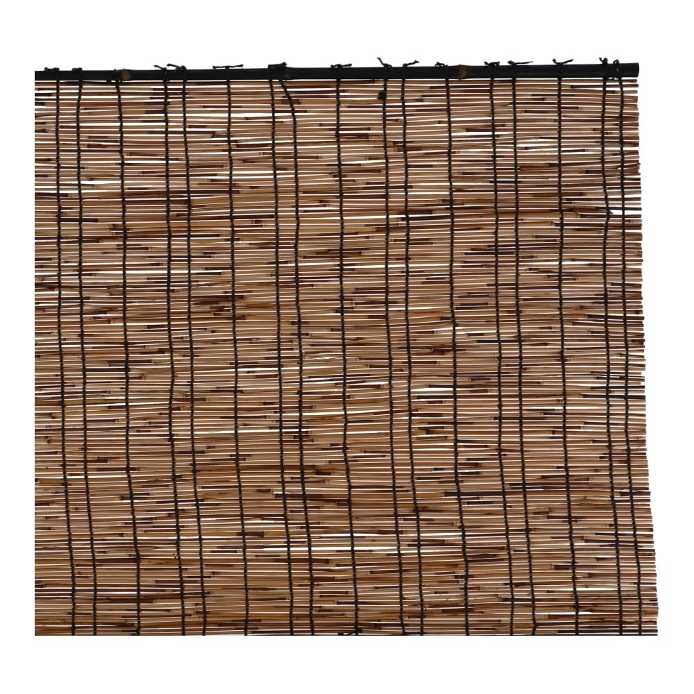 Konan Original LIFELEX Durable Smoked Black Round Bamboo Blind, Approx. 88cm Wide x 180cm Long