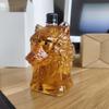 Whiskey Bottle Wolf Sculpture Wine Cup Aesthetic Collectible Wolf Themed Glass Bottle for Cocktail Whiskey Travel Kitchen Bar