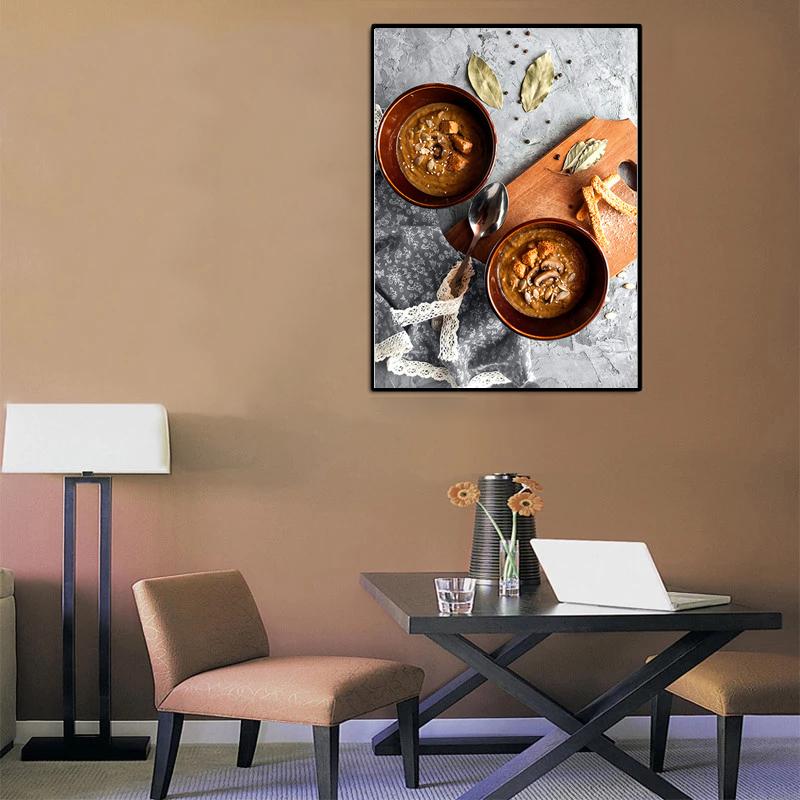 Завтрак шоколадное кольцо торт кофе хлеб плакаты на скандинавскую тему принты настенная живопись на холсте картины десертный магазин домашний декор