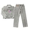 Mens Distressed Denim Shorts With Star Embroidery Retro Streetwear Straight Cut Mid-Rise Casual