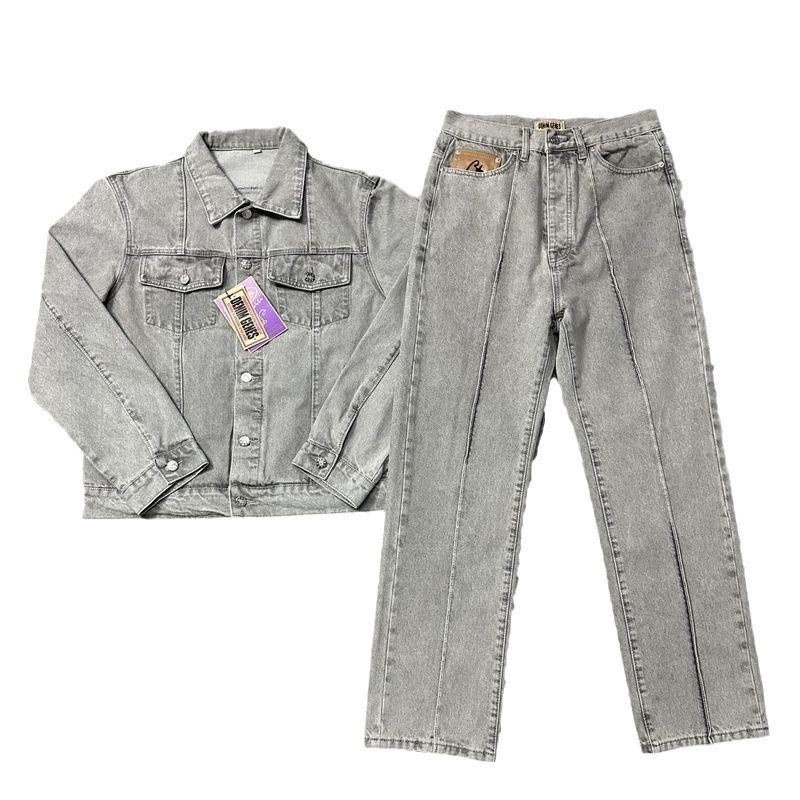Mens Distressed Denim Shorts With Star Embroidery Retro Streetwear Straight Cut Mid-Rise Casual